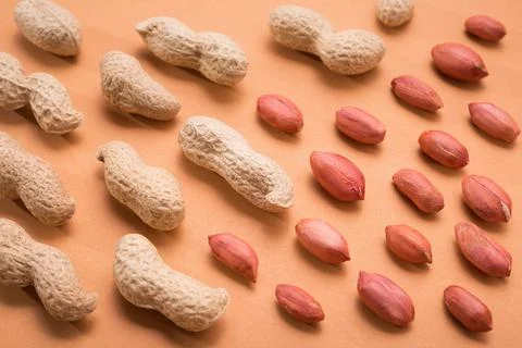 Pattern of peanuts on a background Stock Photos