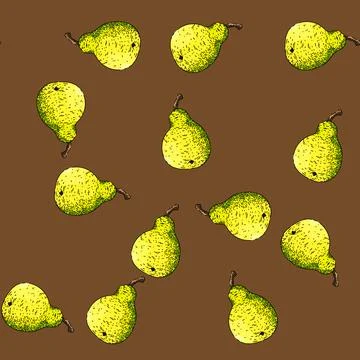 Pattern pear food sketch hand drawn Stock Illustration