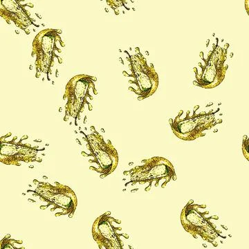 Pattern pear splash sketch hand drawn Stock Illustration
