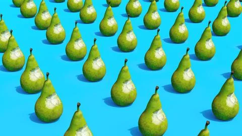 Pattern of pears on blue background Stock Illustration