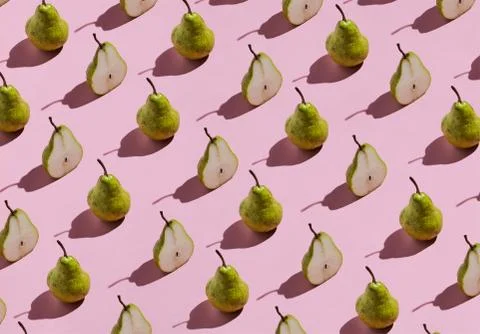 Pattern of pears on pink background Stock Photos