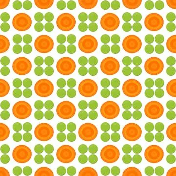 Pattern with peas and carrot Stock Illustration