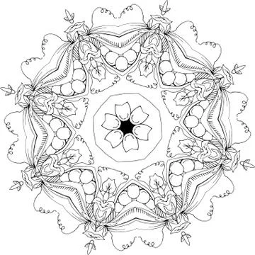 Pattern in peas style for colloring Stock Illustration