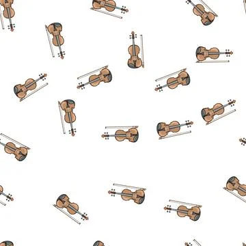 Pattern pegbox violin cartoon vector Stock Illustration