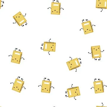 Pattern pencil stationery character cartoon vector Stock Illustration