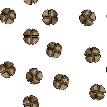 Pattern penetrating rusty screw head cartoon vector Stock Illustration