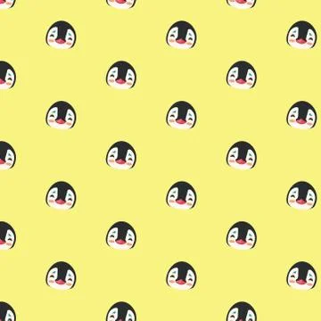 Pattern with penguins color flat icon. Stock Illustration