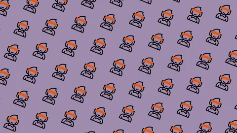 Pattern of People Icons on Purple Background Video. Stock Footage 325381259