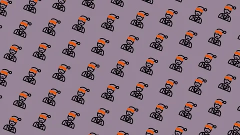 Pattern of People Wearing Hats - A Fun and Festive Design. Stock Footage 325381263