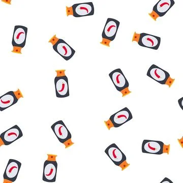 Pattern pepper spray canister with chili pepper label illustrating self defen Stock Illustration