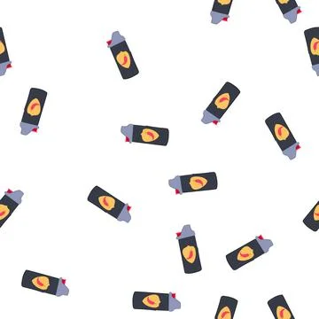 Pattern pepper spray canister showing capsaicin chili protection Stock Illustration