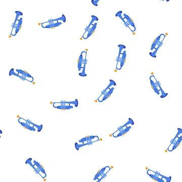 Pattern performance trumpet cartoon vector Illustrazione stock