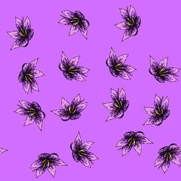 Pattern perfume saffron sketch hand drawn Stock Illustration