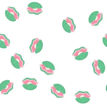 Pattern perl shell pearl cartoon vector Stockillustratie