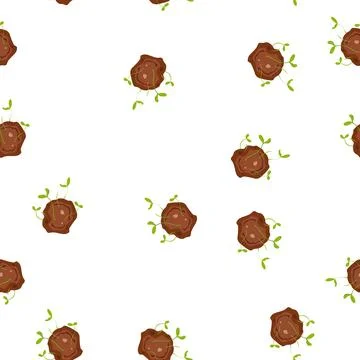 Pattern permaculture grass seed bomb cartoon vector 库存插图