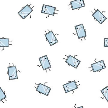 Pattern person phone character cartoon vector イラスト素材