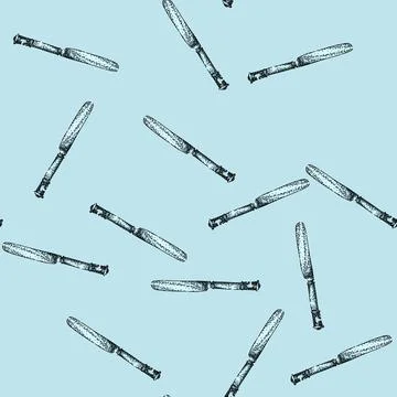 Pattern personalized knife engraved silver sketch hand drawn Stock Illustration