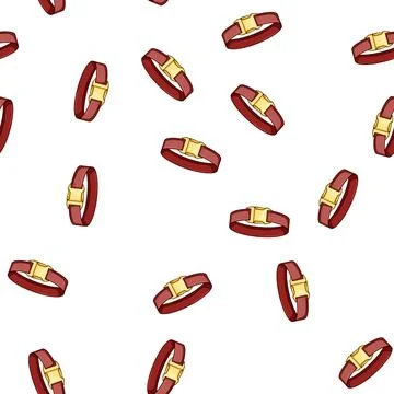 Pattern Pet accessory red dog collar with buckle Ilustração Stock
