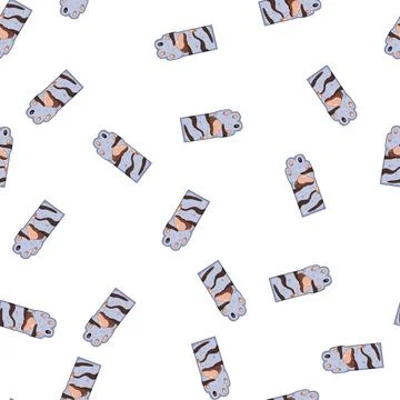 Pattern pet cat paw cartoon vector Stockillustratie