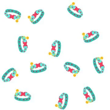Pattern pet collar featuring hearts for love and care Stock Illustration