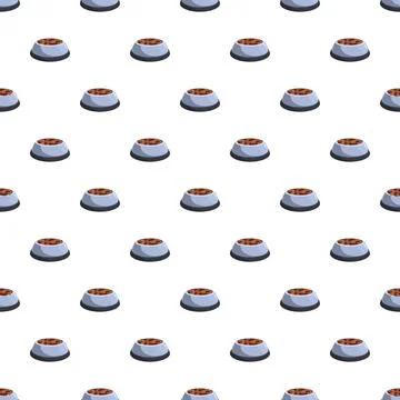 Pattern of pet food bowls creating background Stock Illustration
