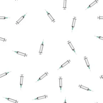 Pattern pharmacy syringe cartoon vector Stock Illustration