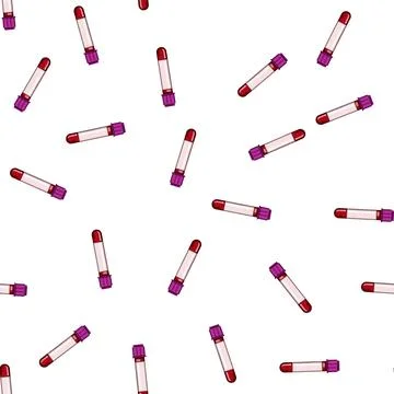 Pattern phlebotomy blood test vial cartoon vector イラスト素材