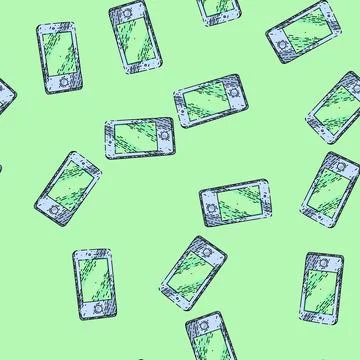 Pattern phone screen sketch hand drawn イラスト素材