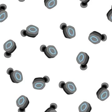 Pattern phone wireless earphones cartoon vector Stock Illustration