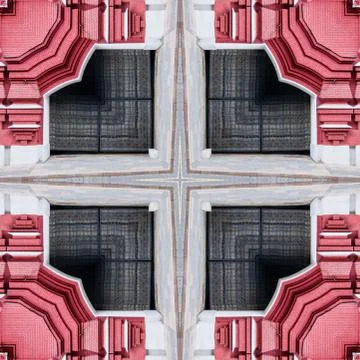 A pattern from the photo, a kaleidoscope - an element for a patchwork. The ar Stock Photos