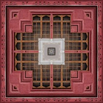 A pattern from the photo, a kaleidoscope - an element for a patchwork. The ar Stock Photos