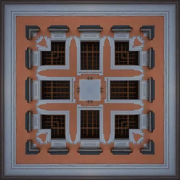 A pattern from the photo, a kaleidoscope - an element for a patchwork. The ar Stock Photos