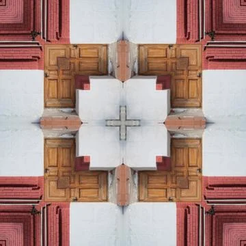 A pattern from the photo, a kaleidoscope - an element for a patchwork. The ar Stock Photos