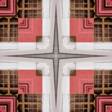 A pattern from the photo, a kaleidoscope - an element for a patchwork. The ar Stock Photos