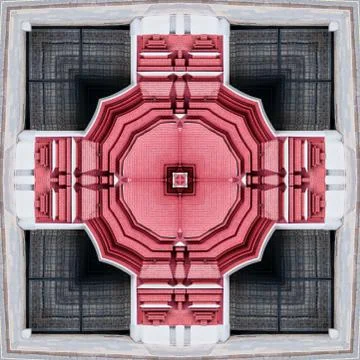 A pattern from the photo, a kaleidoscope - an element for a patchwork. The ar Stock Photos