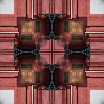 A pattern from the photo, a kaleidoscope - an element for a patchwork. The ar Stock Photos