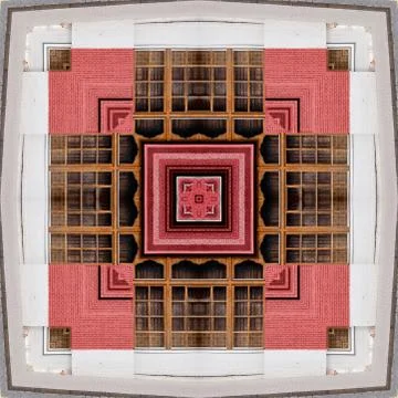 A pattern from the photo, a kaleidoscope - an element for a patchwork. The ar Stock Photos