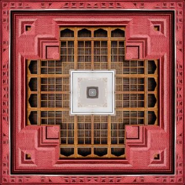 A pattern from the photo, a kaleidoscope - an element for a patchwork. The ar Stock Photos