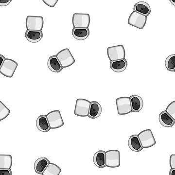 Pattern photo table web camera cartoon vector Stock Illustration
