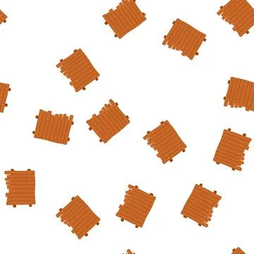 Pattern picket fence wood cartoon vector Stock Illustration
