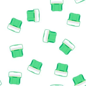 Pattern picnic cooler box cartoon vector イラスト素材