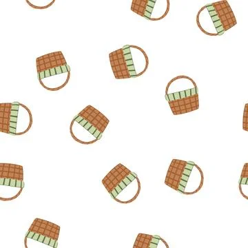 Pattern picnic wicker basket cartoon vector Stockillustratie