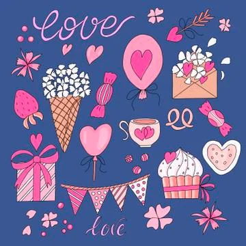Pattern pictures about love Stock Illustration