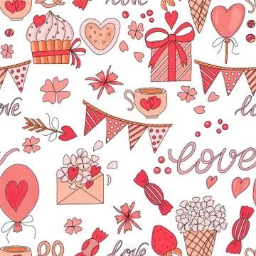 Pattern pictures about love Illustrazione stock