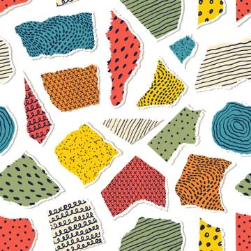 Pattern with pieceis of paper Stock Illustration
