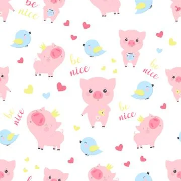 Pattern with pigs Stock Illustration