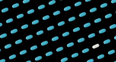 Pattern of pills on a black background. Many pills on black background Stock Photos