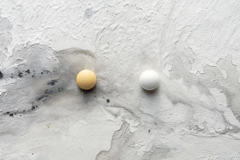 Pattern of pills on the table Stock Photos