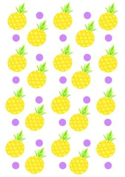 Pattern for pineapple cute cartoon  style Stock Illustration
