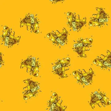 Pattern pineapple juice splash sketch hand drawn Stock Illustration
